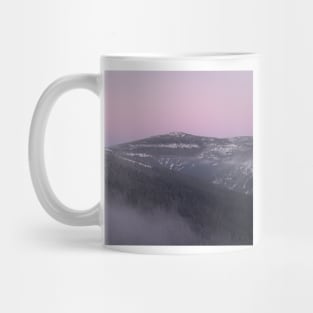 Pink Winter Misty Sunset in the Mountains of Czech Mug